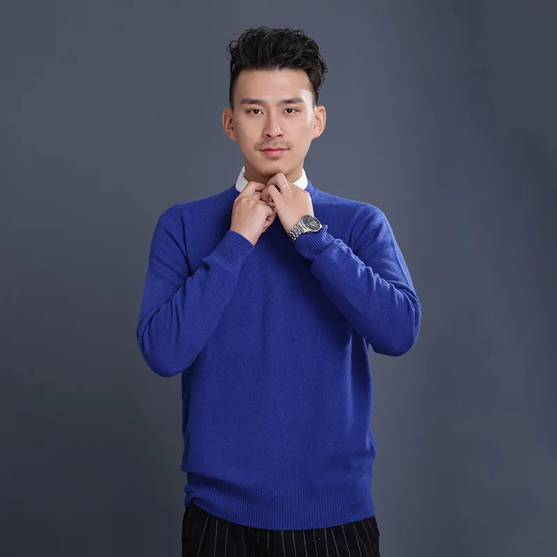 Мужской кашемировый свитер — 100% кашемир, круглый вырез, джемпер, трикотаж, кофта 11227