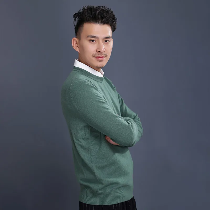 Мужской кашемировый свитер — 100% кашемир, круглый вырез, джемпер, трикотаж, кофта 11227