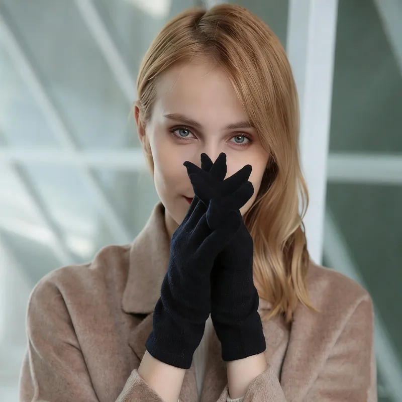 Перчатки — осенне-зимние, однотонные, 100% кашемир, унисекс, утепленные, премиальные, нежные, для вождения, морозостойкие