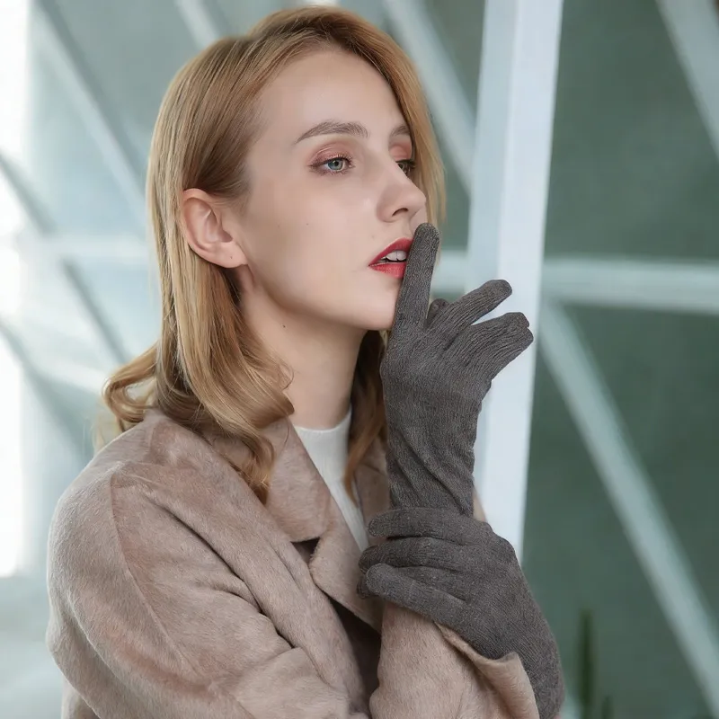 Перчатки — осенне-зимние, однотонные, 100% кашемир, унисекс, утепленные, премиальные, нежные, для вождения, морозостойкие