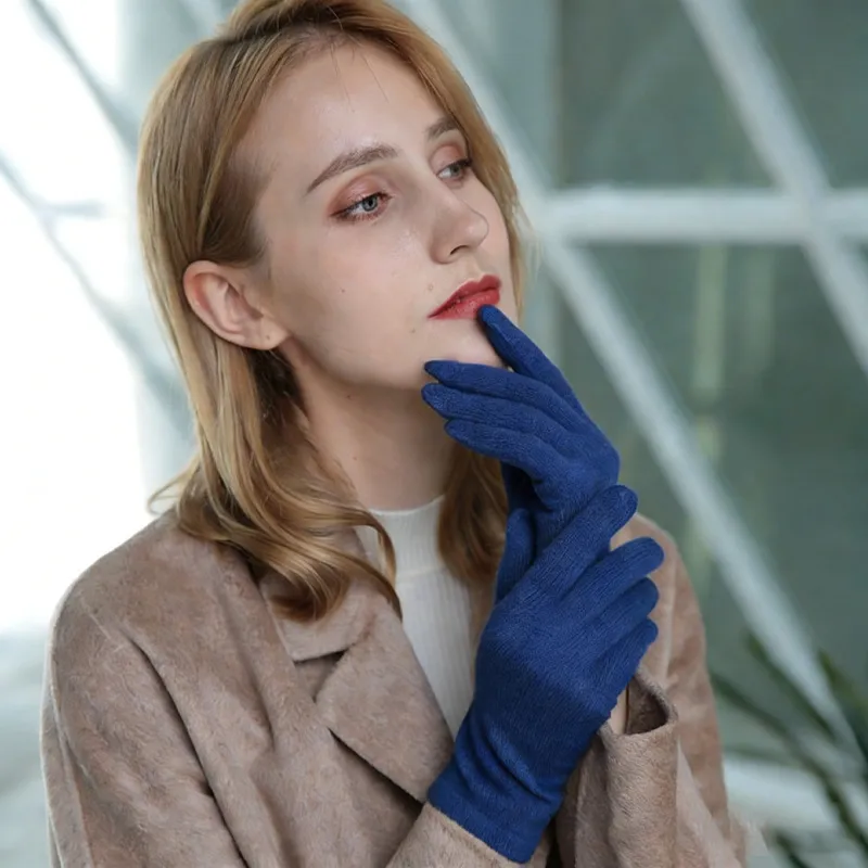 Перчатки — осенне-зимние, однотонные, 100% кашемир, унисекс, утепленные, премиальные, нежные, для вождения, морозостойкие