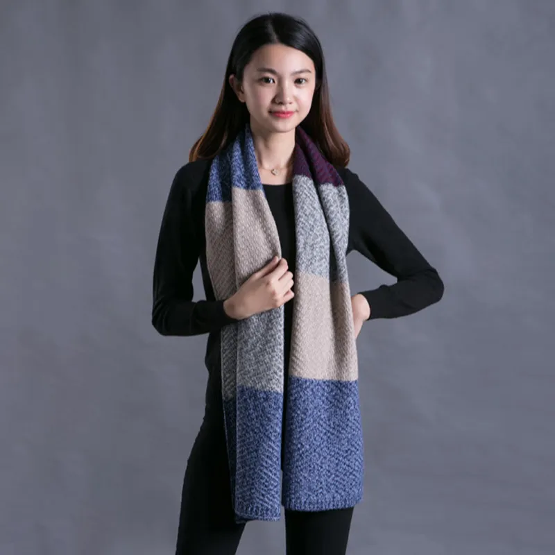 Трикотажный шарф — 100% кашемир, новый, утепленный 11685