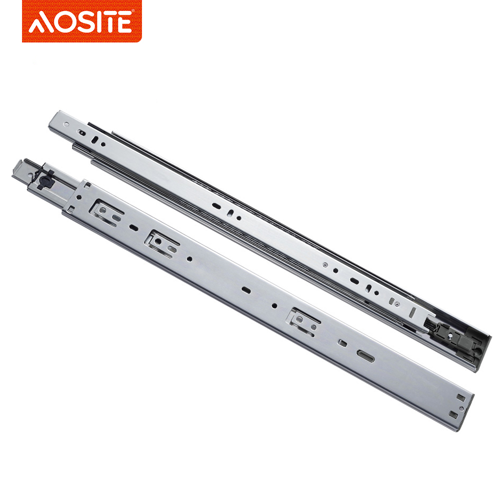 Шариковые направляющие AOSITE NB45109 трехсекционные с механизмом открывания от нажатия