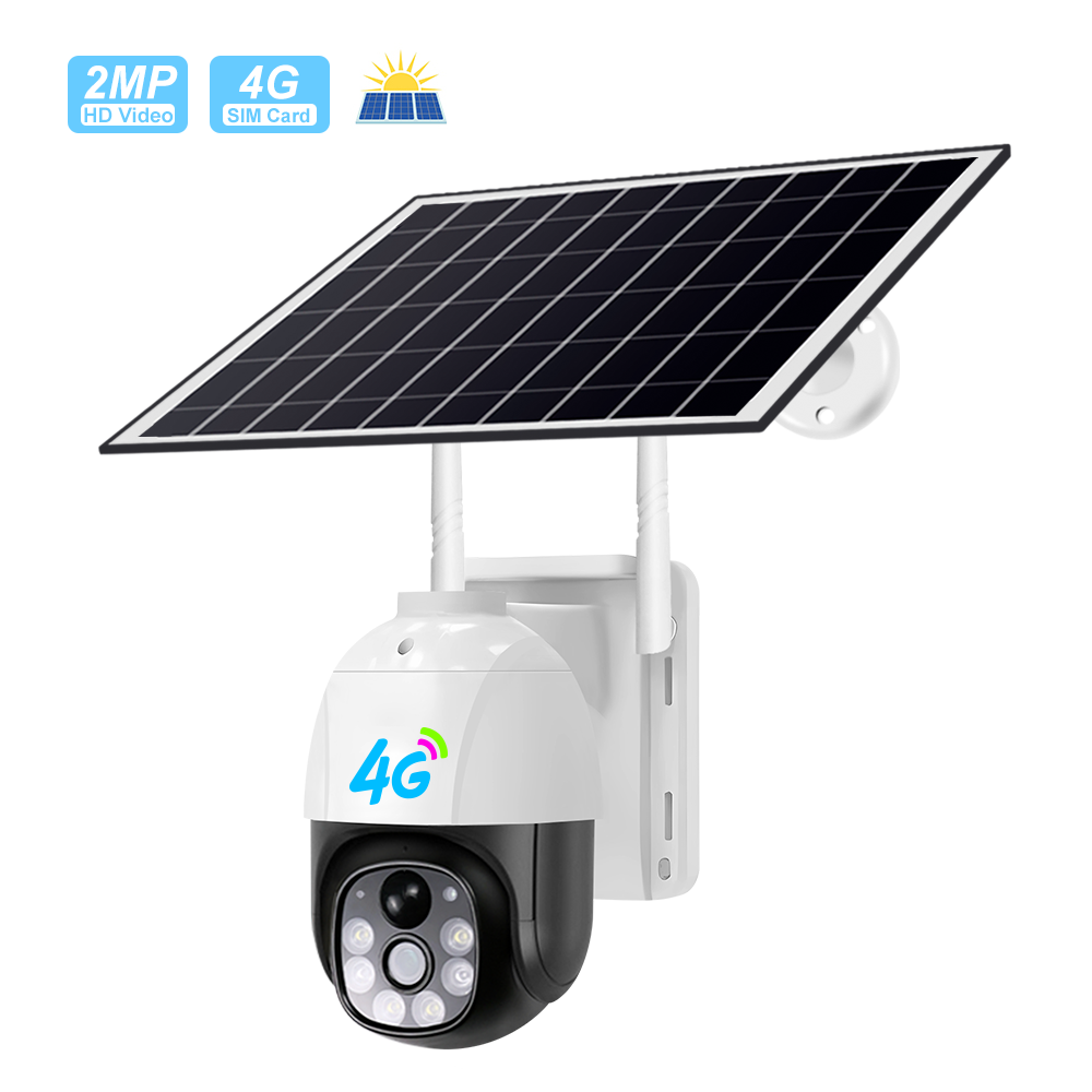 3MP V380 PTZ 4G солнечная камера 360 градусов поворот Наружная водонепроницаемая Обнаружение движения Батарея Аудио Солнечная камера WiFi