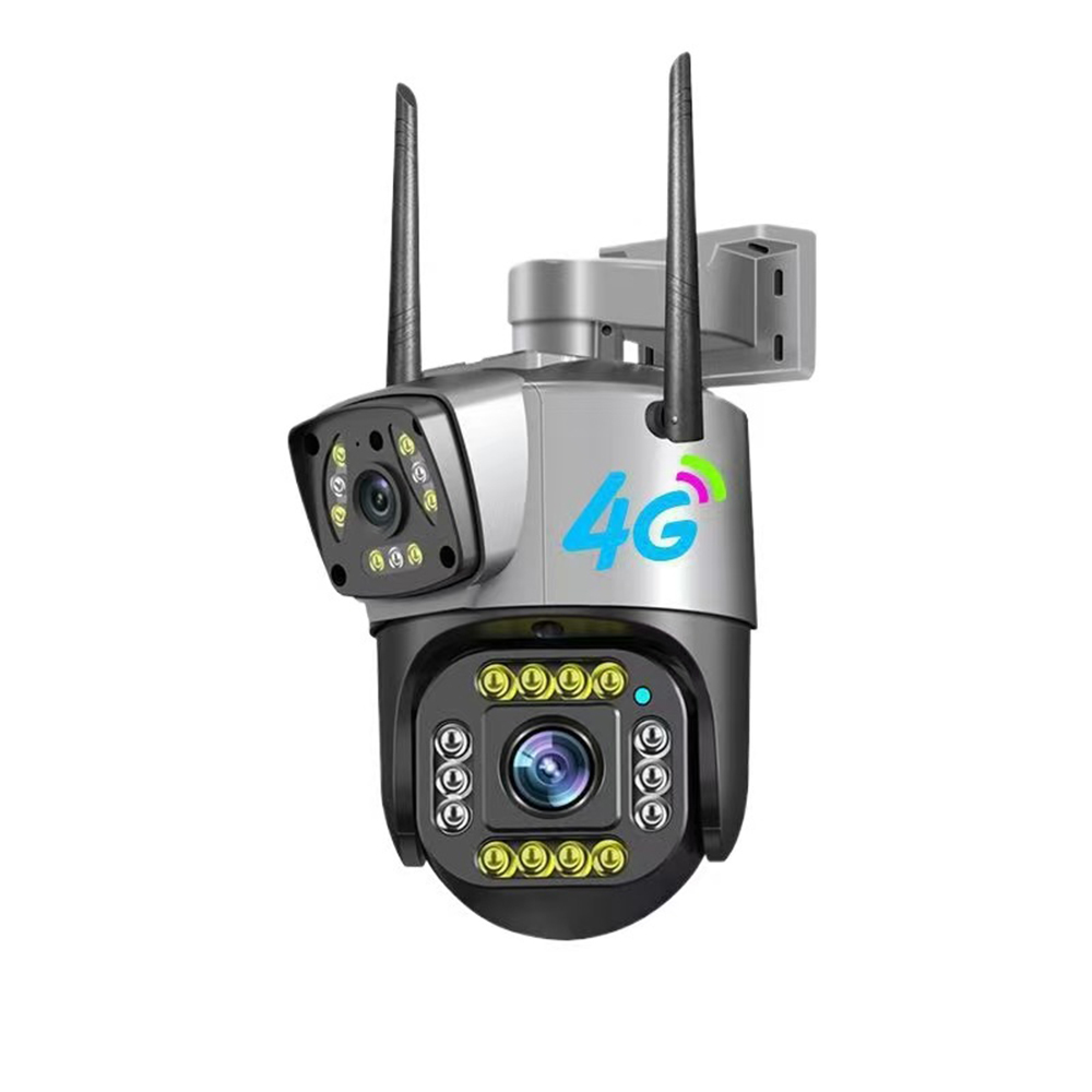 4-мегапиксельная наружная PTZ-камера с WiFi, двумя объективами и двумя экранами, IP-камера для систем видеонаблюдения 8-мегапиксельная беспроводная PTZ-камера с двумя объективами