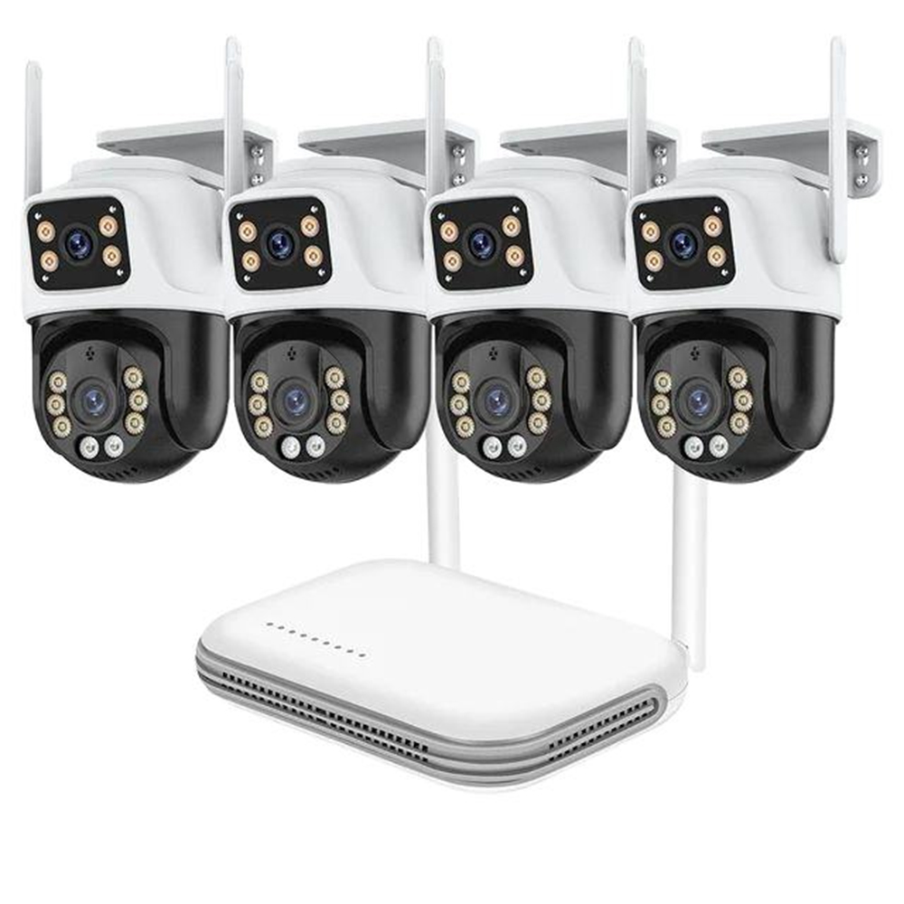 ICsee 6-мегапиксельная система видеонаблюдения IP-камера Комплект внешних камер видеонаблюдения 360-градусная WiFi PTZ-камера Комплект с возможностью записи Беспроводная система NVR Комплект