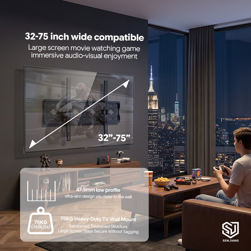 Популярное наклонное настенное крепление для телевизора 32”-75” C53