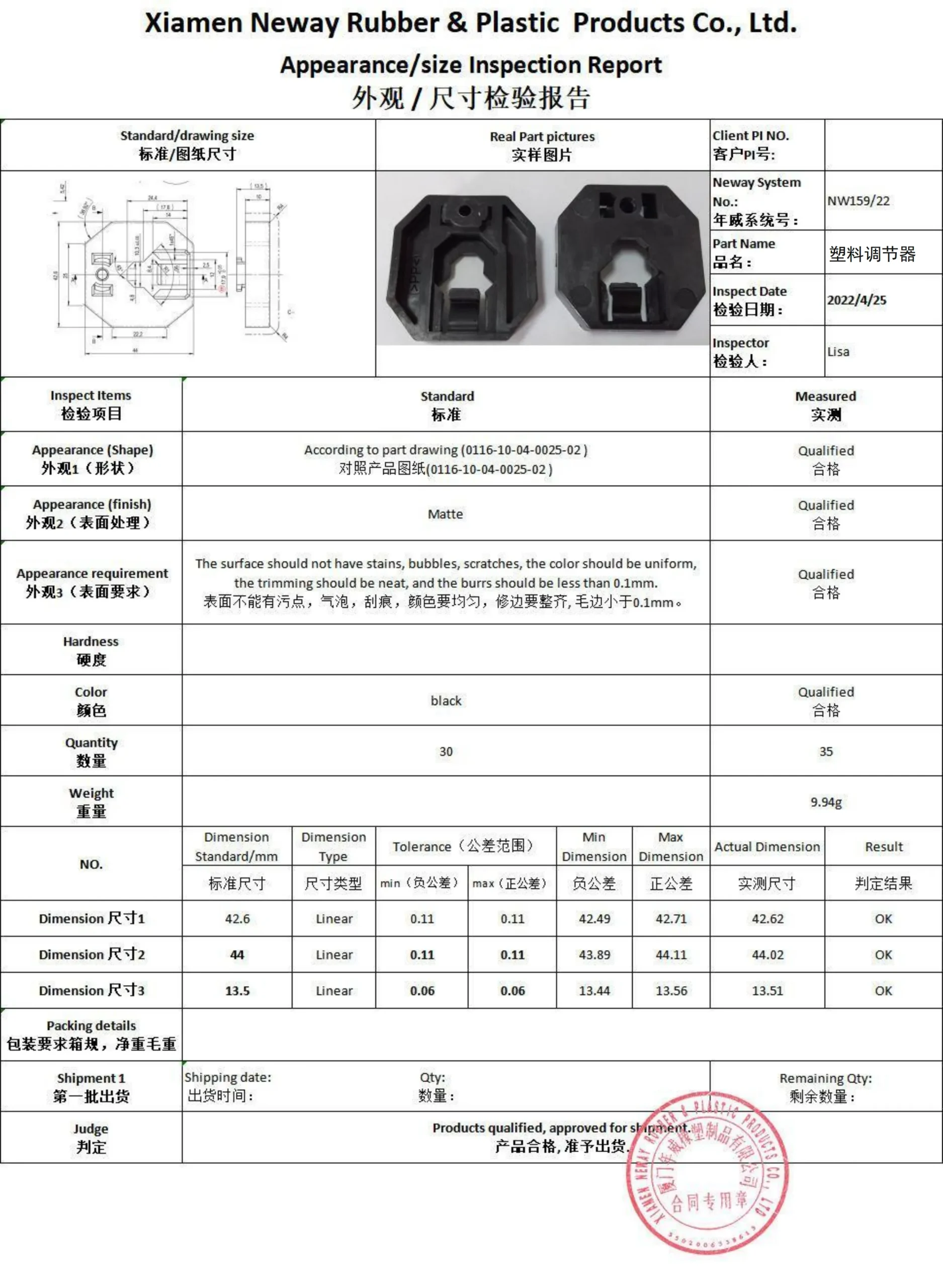 QC Report-Mould-Injection