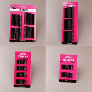 Красные шпильки-невидимки на карточке