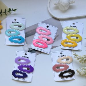 Цветные зажимы BB с капельным рисунком 3 карточки