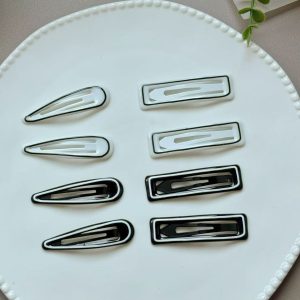 Зажимы BB 7 см с полосками капельный эффект