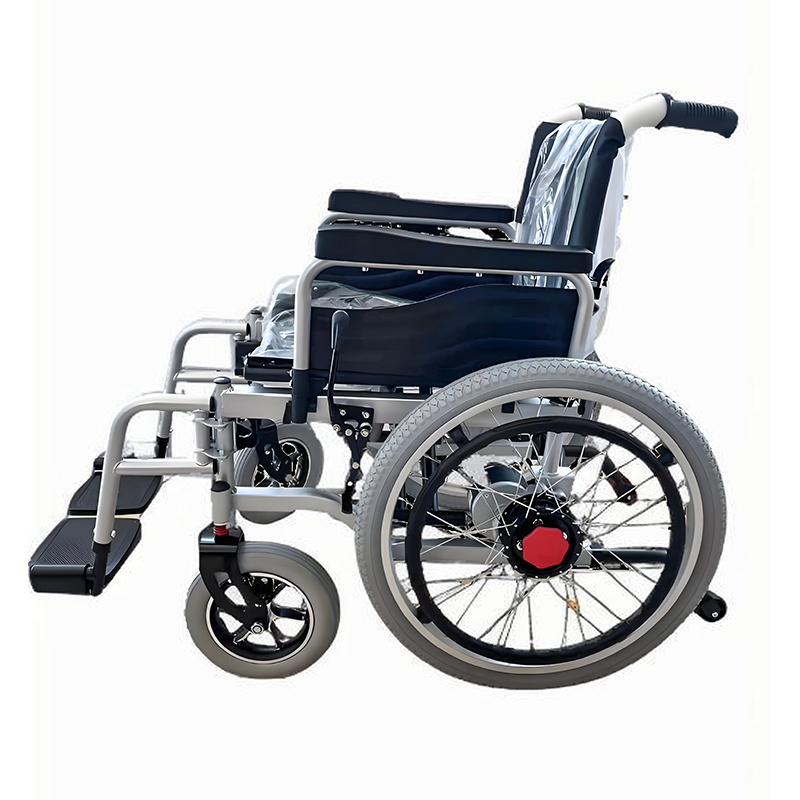 Складное электрическое кресло-коляска N1003 со спицами и низкой спинкой
