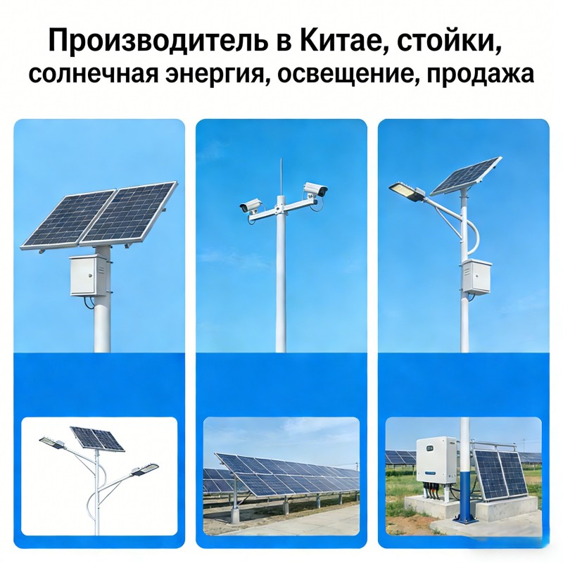 Опора для солнечного уличного фонаря 1