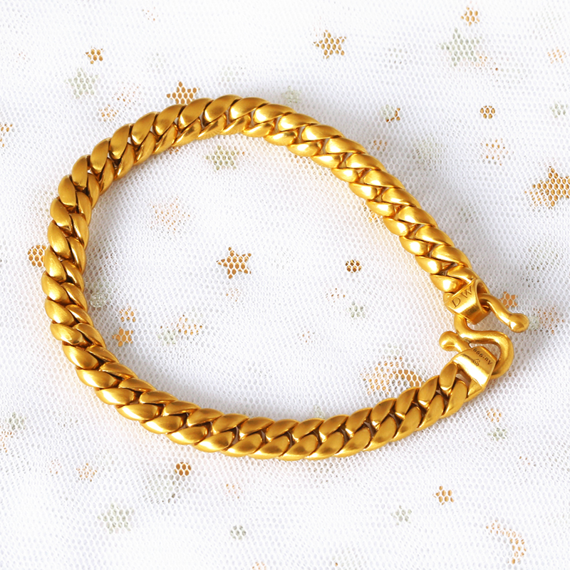 Лит Пол. 999 остава золот хлыст цепочк мужск чист золот кубинск цепочк ким браслет танк цепочк нажим босс цепочк
