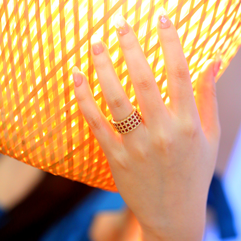 18-каратное золото рубиновый цветок рифма свет роскошное кольцо