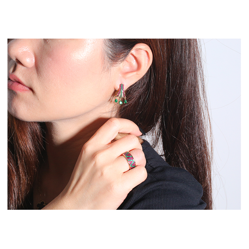 18-каратное розовое золото Цайбао смешанное кольцо