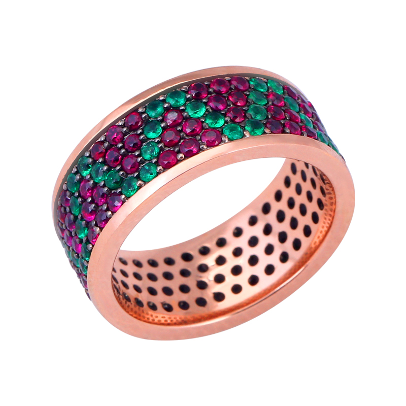 18-каратное розовое золото Цайбао смешанное кольцо