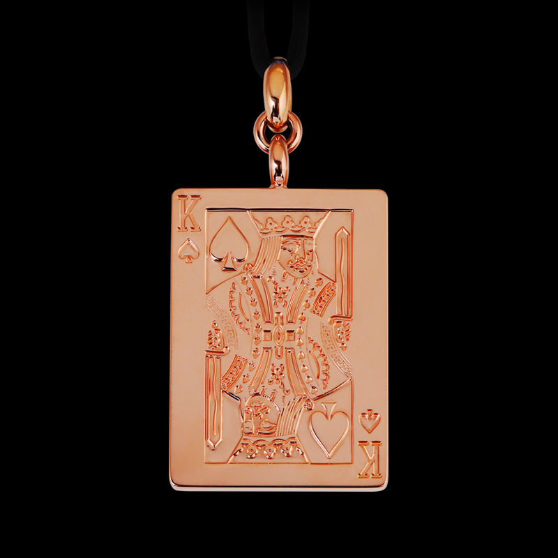 18K золото ретро тренд прямоугольный покер кулон