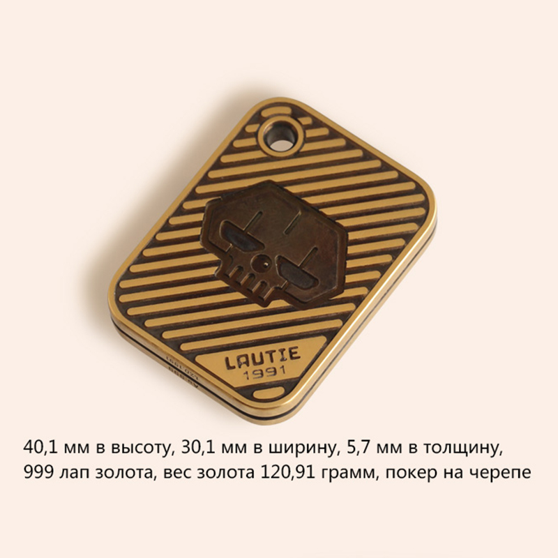 18K золото ретро тренд прямоугольный покер кулон