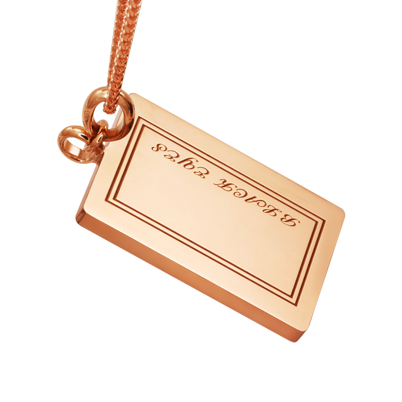 18K золото ретро тренд прямоугольный покер кулон