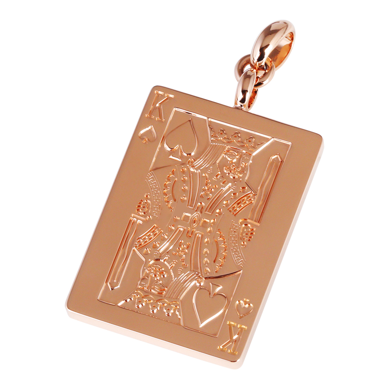 18K золото ретро тренд прямоугольный покер кулон