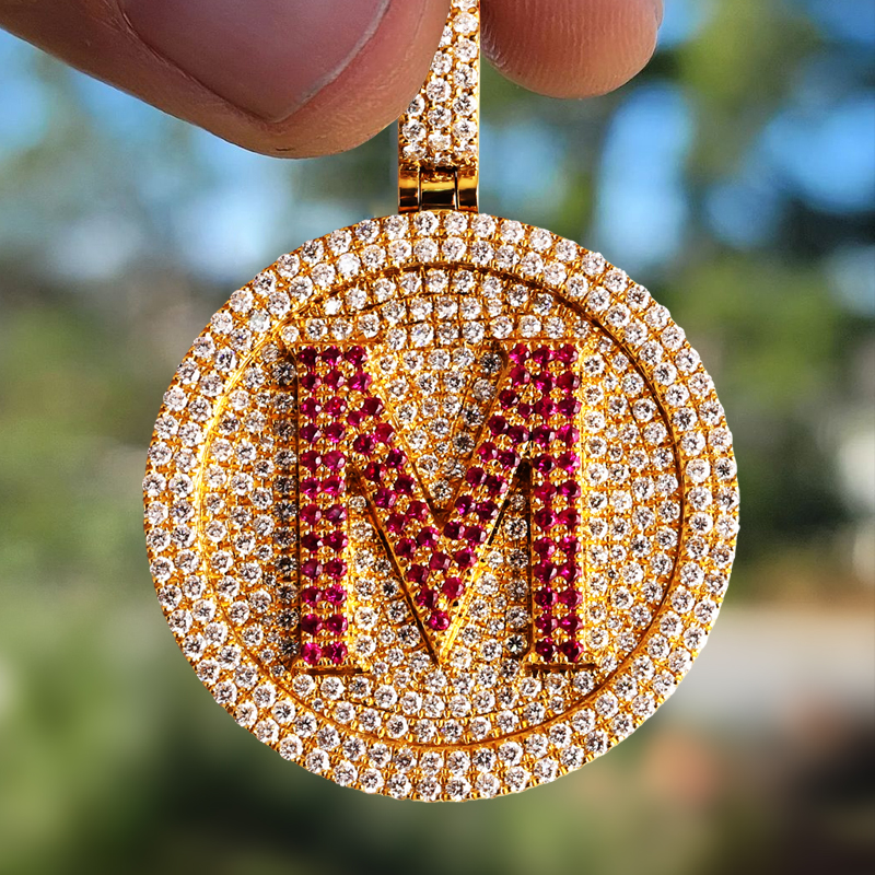 22 каратное золото Caibao круглый бренд кулон