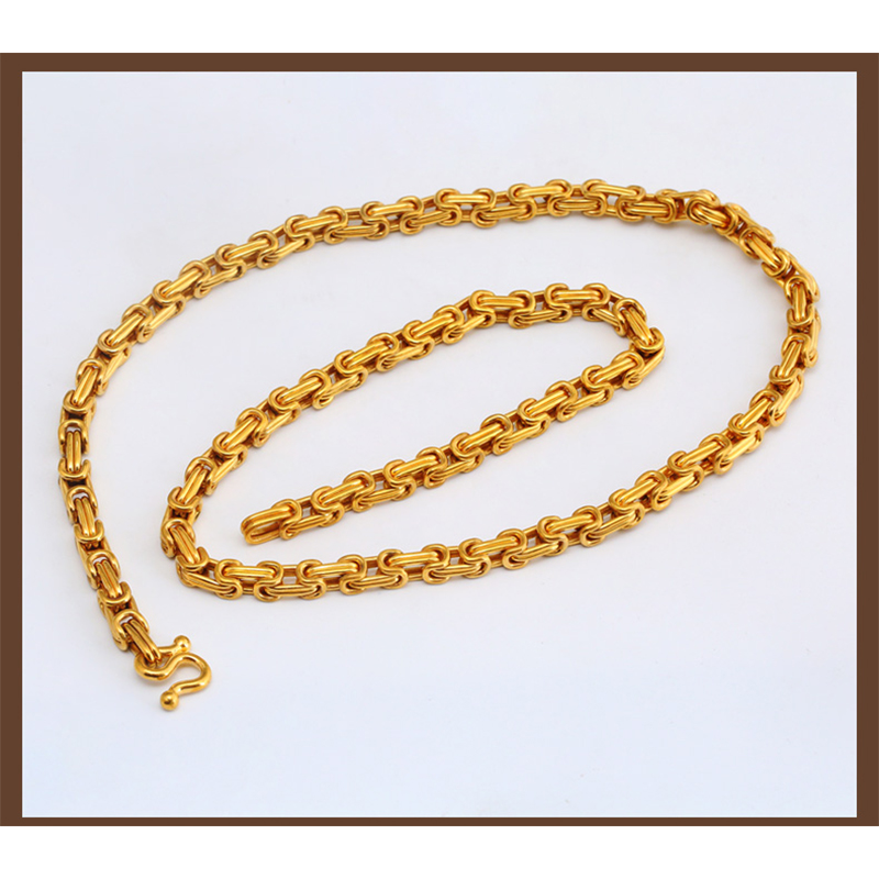 999 полное золото круглое кольцо пряжка императорская цепь