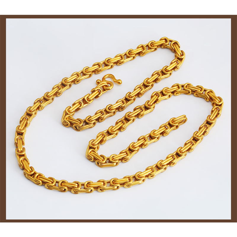 999 полное золото круглое кольцо пряжка императорская цепь