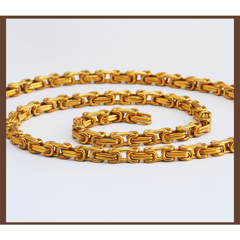 999 полное золото круглое кольцо пряжка императорская цепь