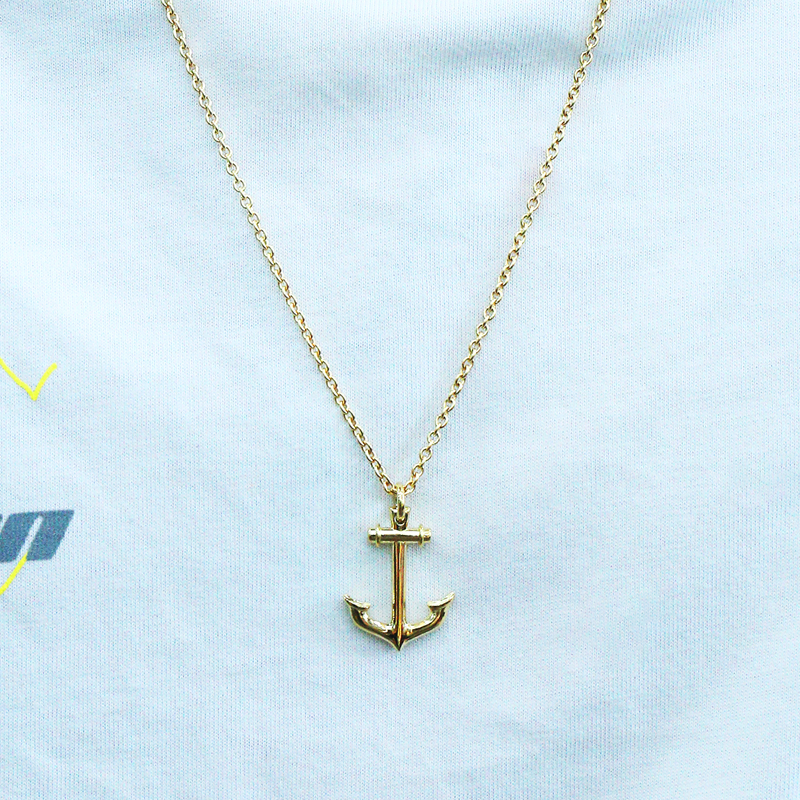 Voyager серии 18K золотого золота якорь кулон