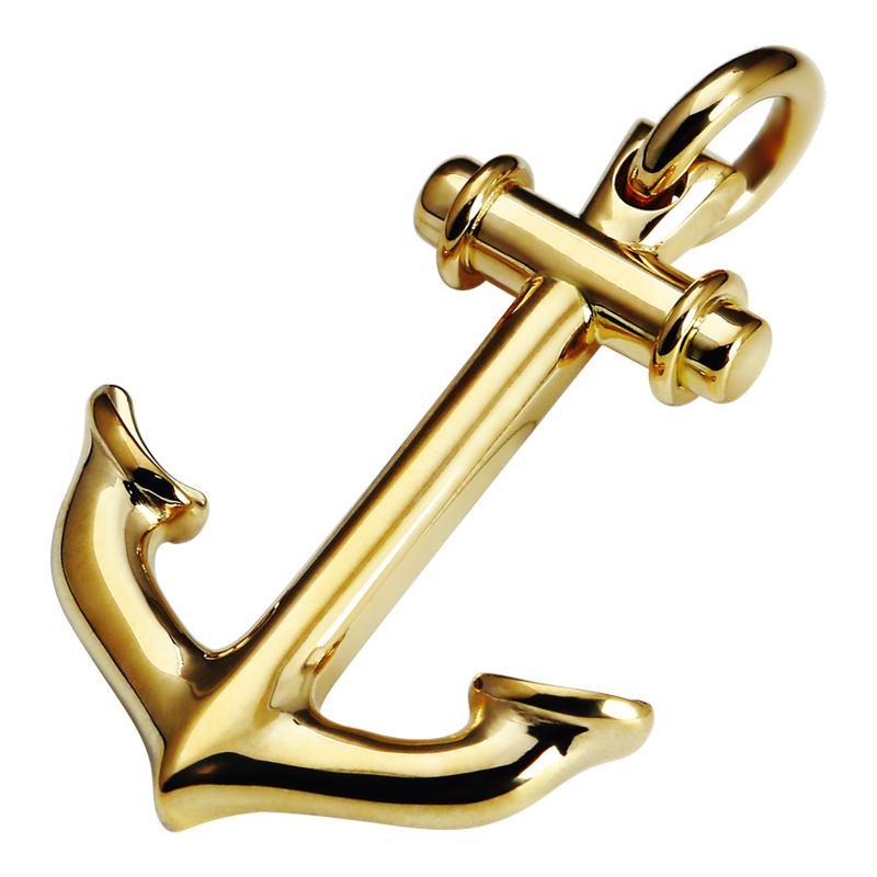 Voyager серии 18K золотого золота якорь кулон