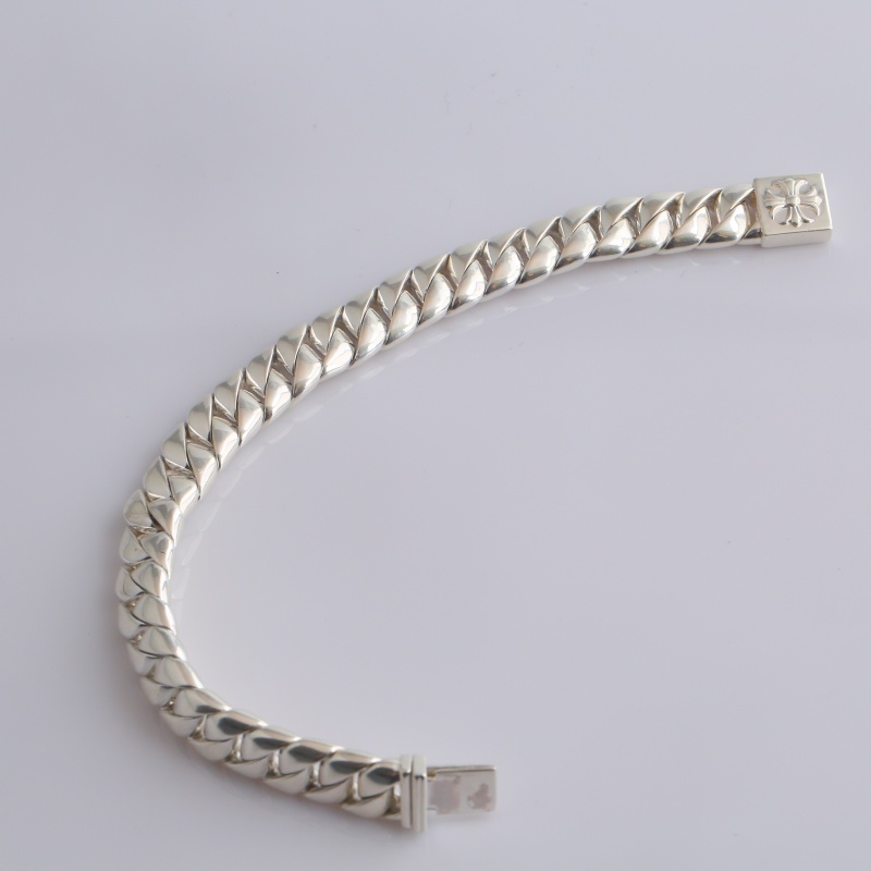 Серебряный браслет “Двойная плеть + Танковая цепь 1”