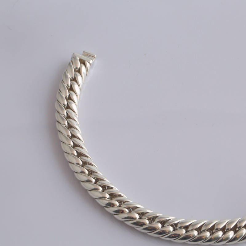 Серебряный браслет “Двойная плеть + Танковая цепь 2”