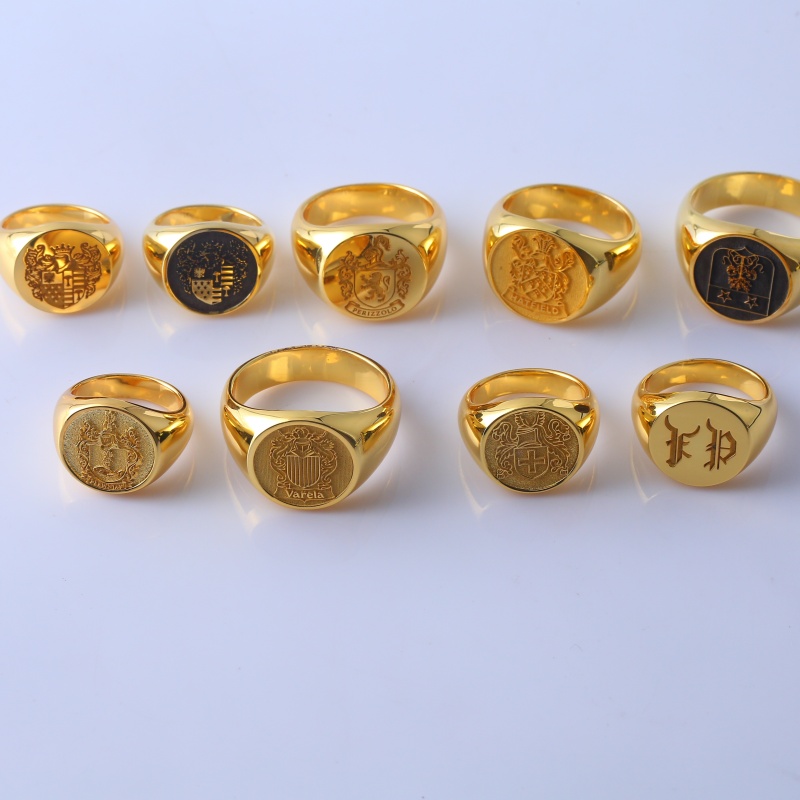 Медное кольцо-печатка