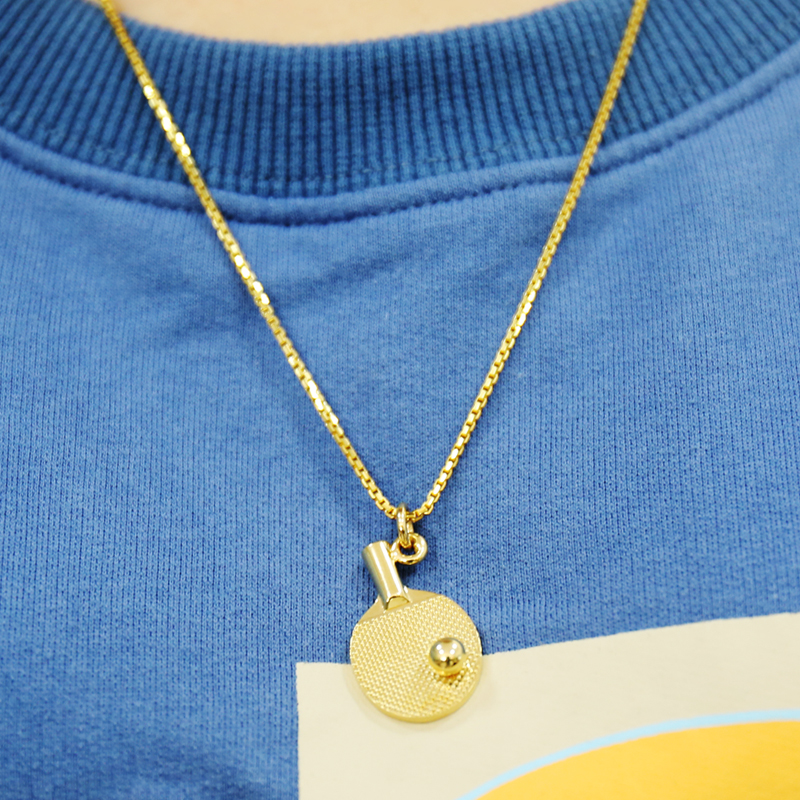 Золотая кулон для ракетки для настольного тенниса