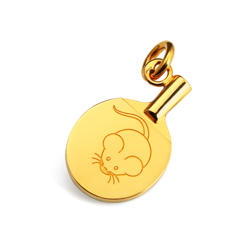 Золотая кулон для ракетки для настольного тенниса