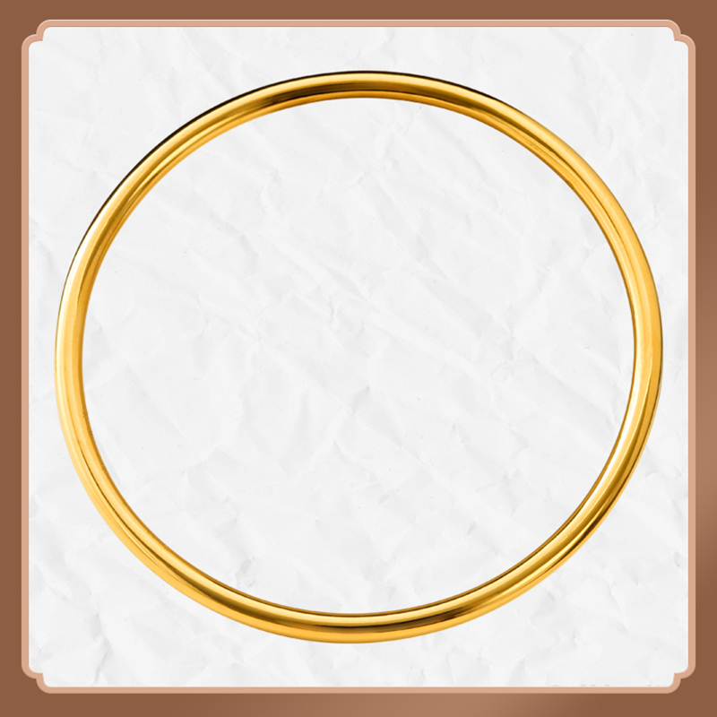 Золотой сплошной цилиндрический браслет