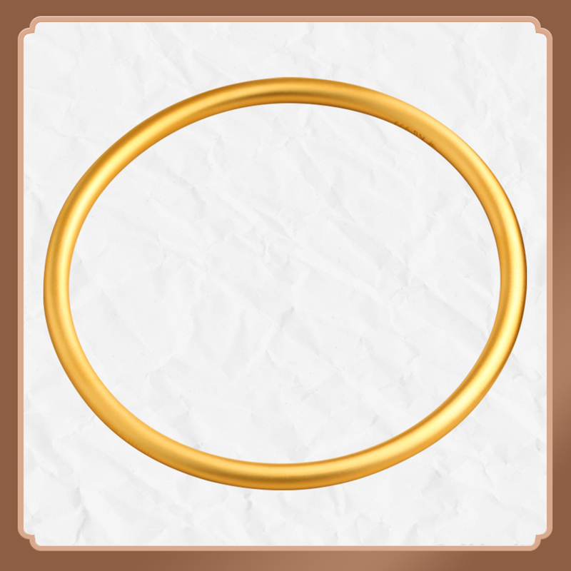 Золотой сплошной цилиндрический браслет