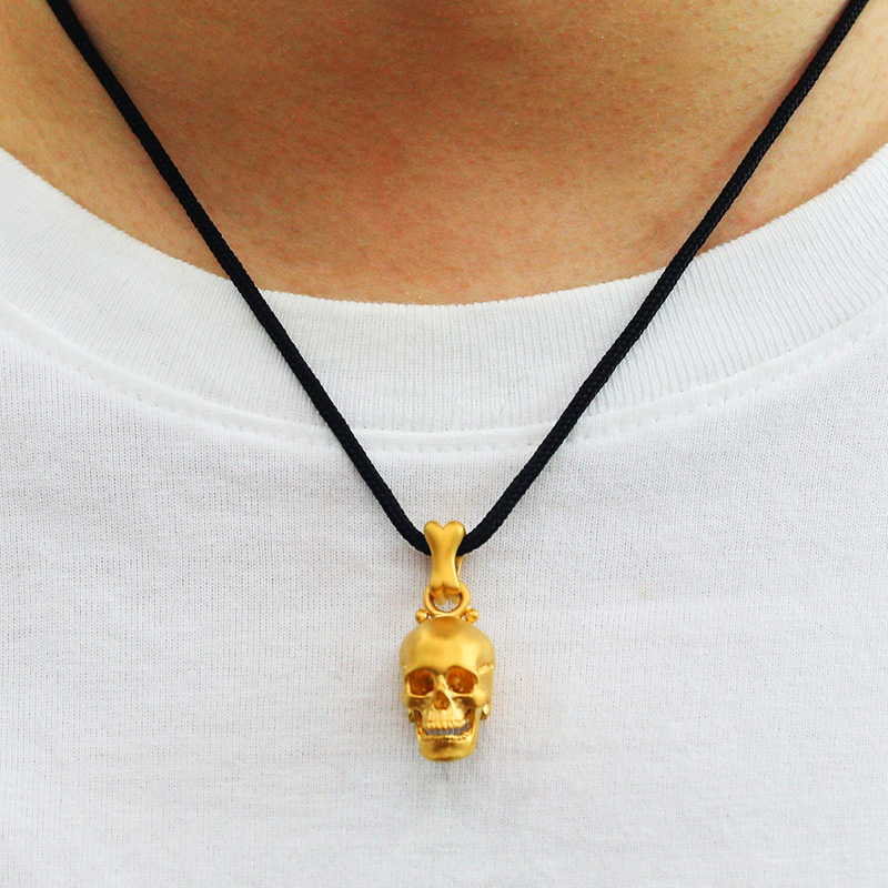 Кулон черепа из золотого золота