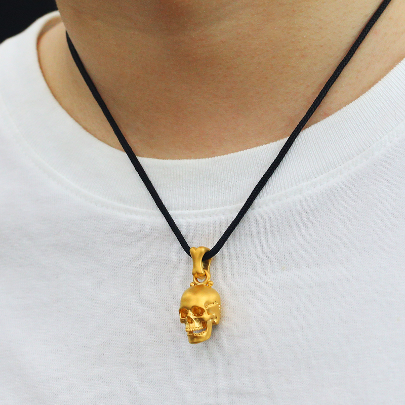 Кулон черепа из золотого золота