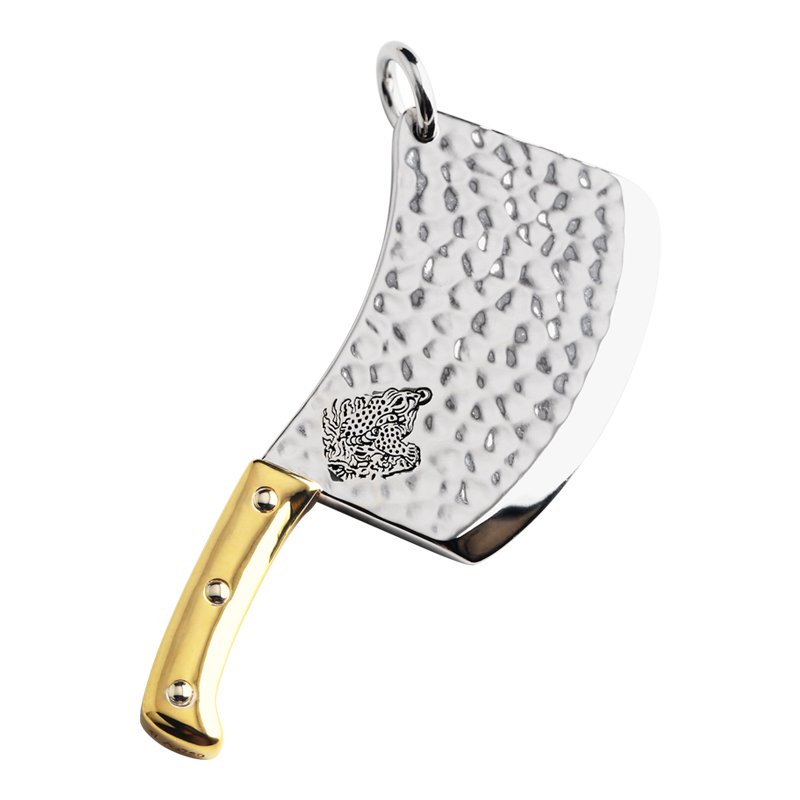 Кухонный нож с узором кратера (богатство) Двухцветный золотой кулон