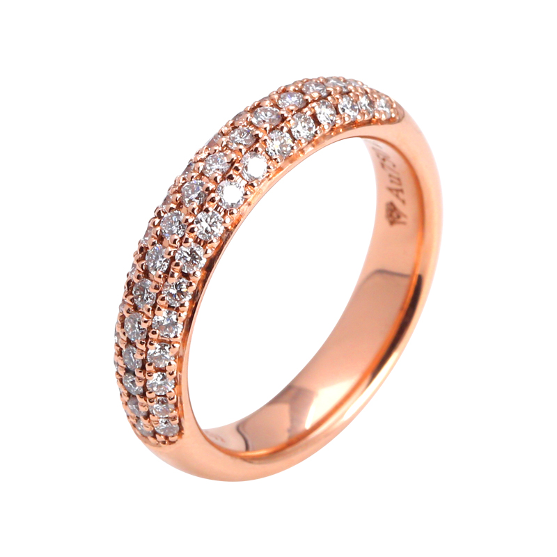 Полуинкрустированные три ряда полных бриллиантовых кольцев