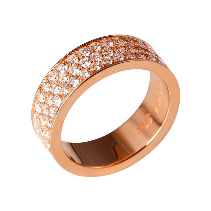 Три ряда полных бриллиантовых кольцев