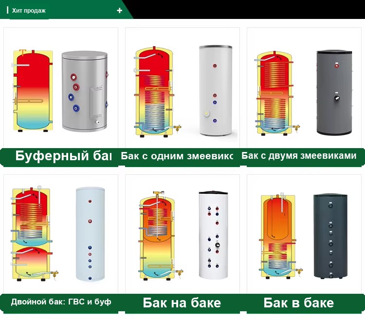 Тепловой насос 2-в-1 для подогрева пола в доме, 6 кВт, проточный 98 (12)