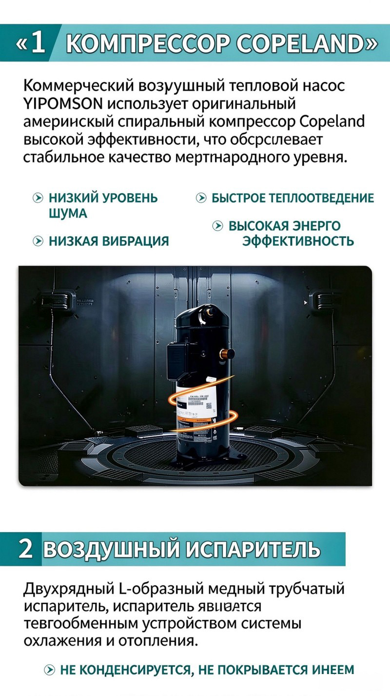 Тепловой насос для отопления 380 В, 46 кВт, воздух-вода 9302 (3)