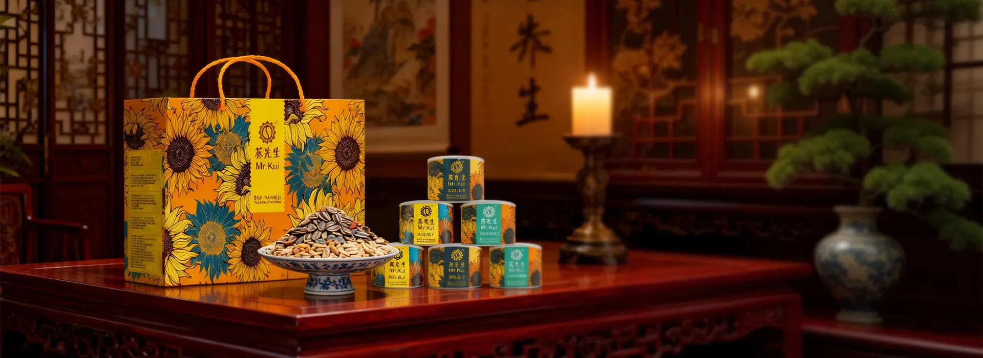 Подарочная коробка 6 банок натуральных семечек