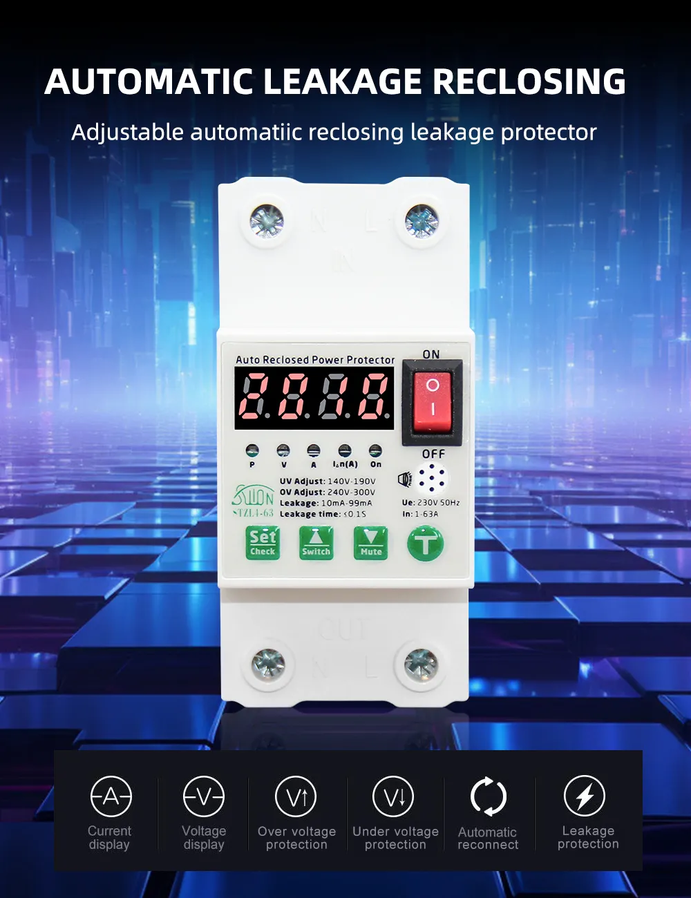 STZL4-63 автоматический повторный выключатель с защитой питания