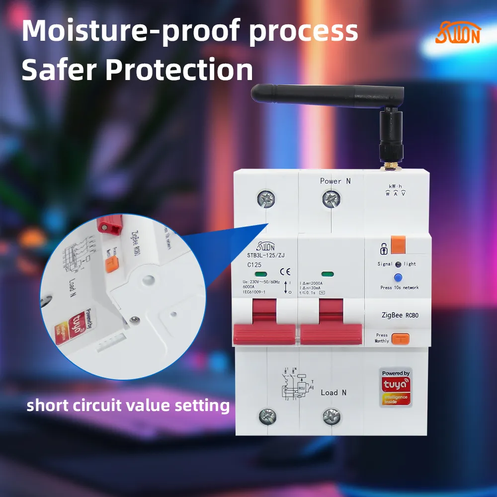 STB3L-125-ZJ Tuya Zigbee с УЗО и функцией учета