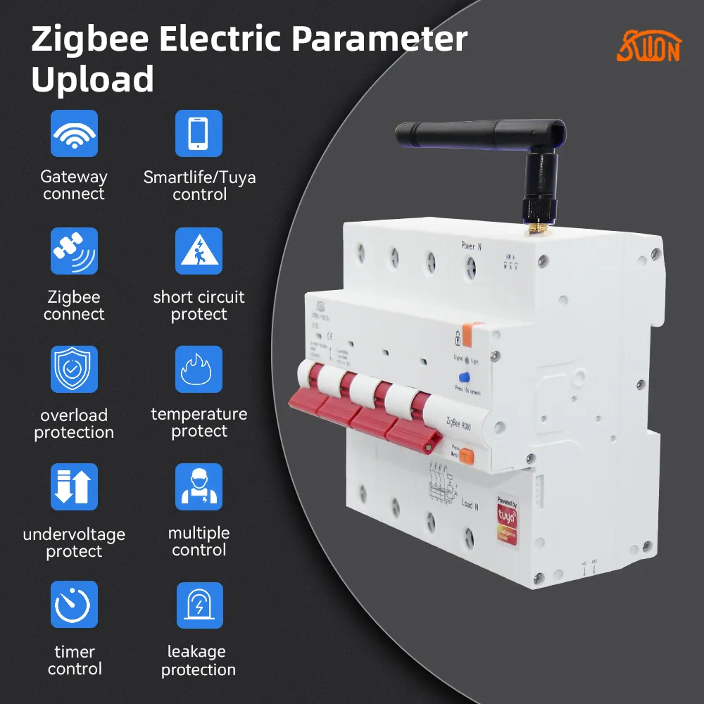 STB3L-125-ZJ Tuya Zigbee с УЗО и функцией учета