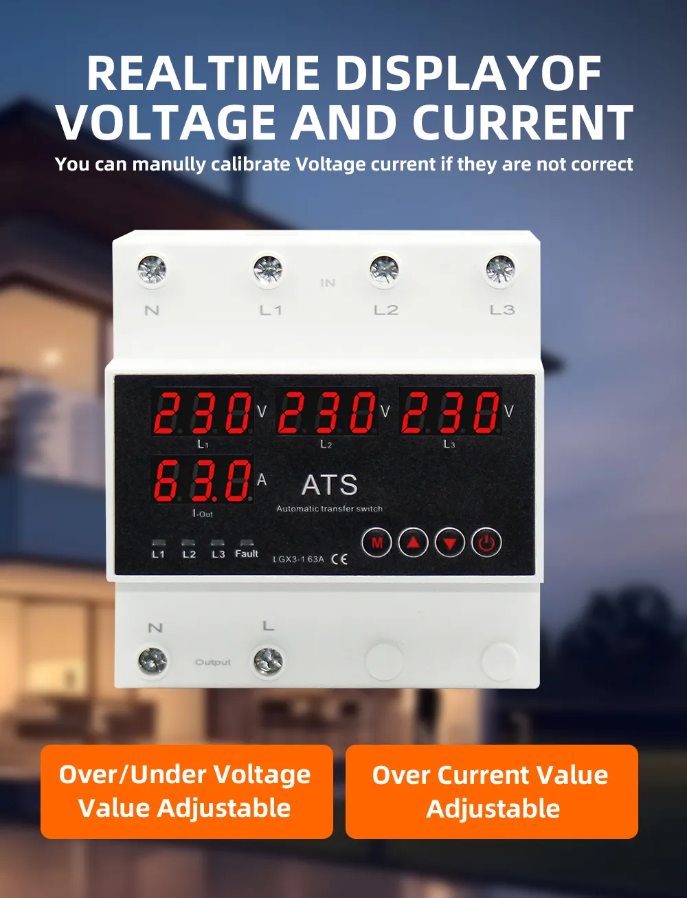 Умный автоматический переключатель источников питания (ATS) серии LGX3-163A